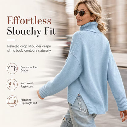 Women's Relaxed Roll Neck Knit Jumper
