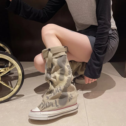 Women's Graffiti Fold-Over Buckle Boots