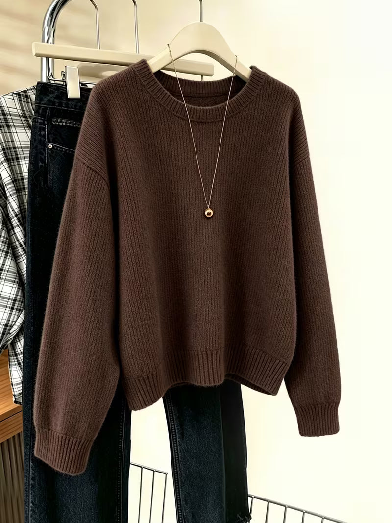 Women's Relaxed Crew Neck Knit Jumper