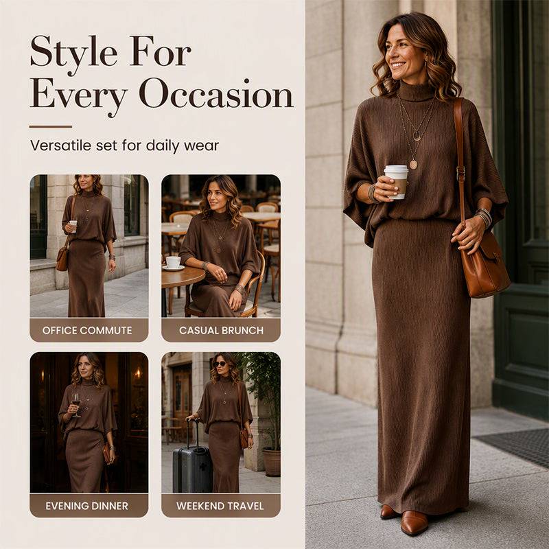 Women's Batwing Top & Maxi Skirt Set