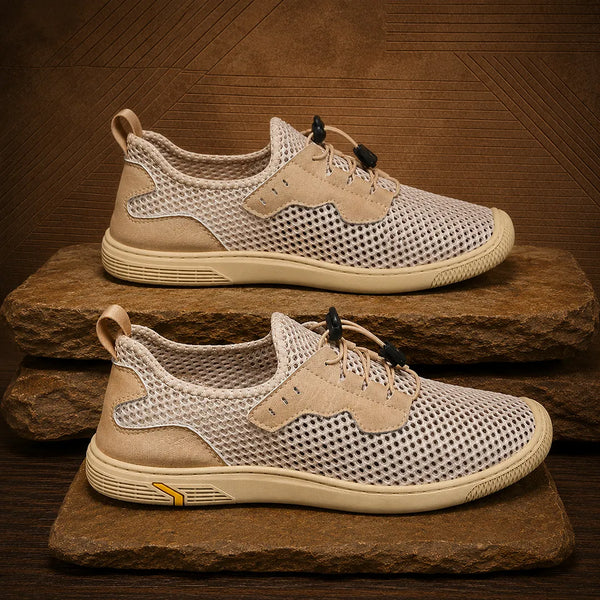 Men's Mesh Panel Lace Up Trainers