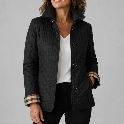 Women's Diamond Quilted Button-Up Jacket