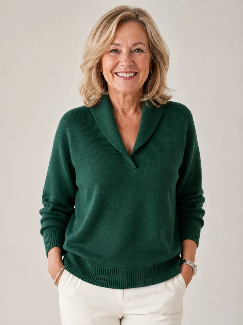 Women's Relaxed V-Neck Knit Jumper