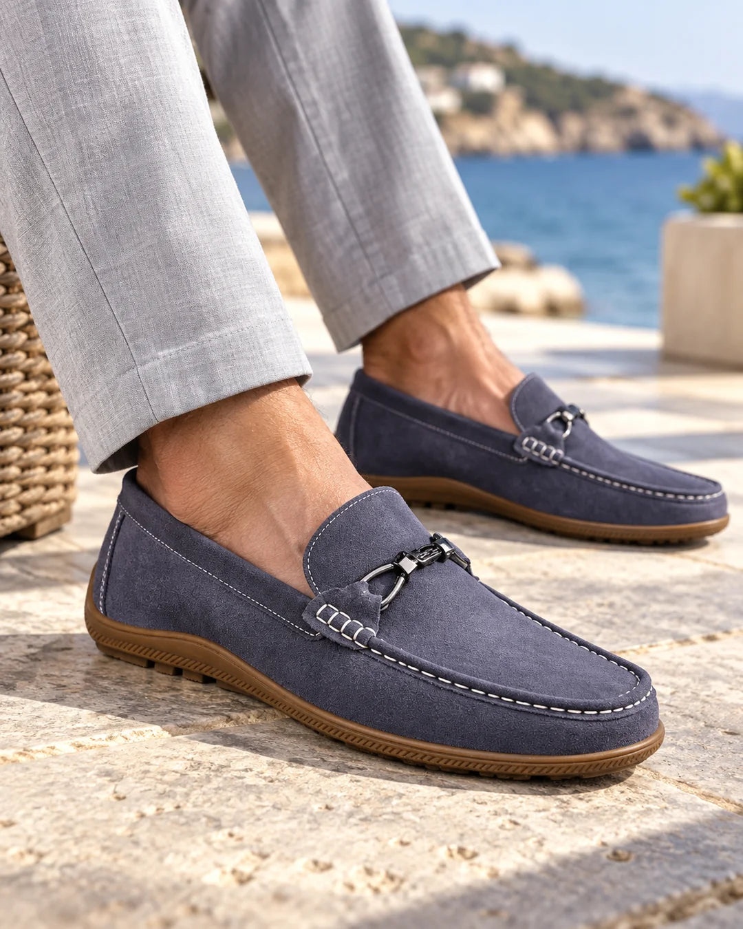 Men's Suede-Look Slip-On Loafers