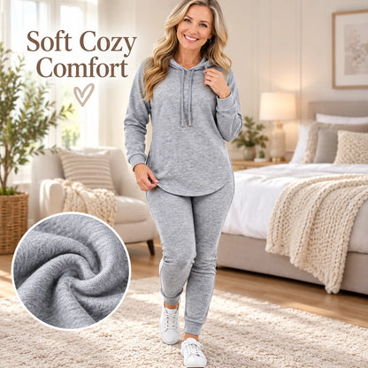 Women's Relaxed Hooded Two-Piece Trouser Set