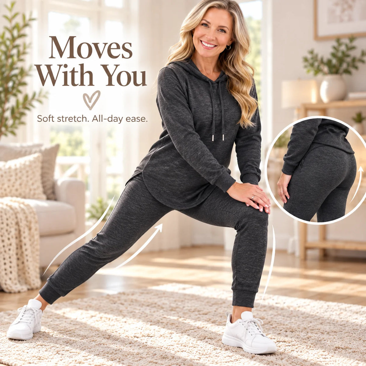Women's Relaxed Hooded Two-Piece Trouser Set