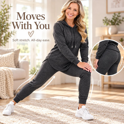 Women's Relaxed Hooded Two-Piece Trouser Set