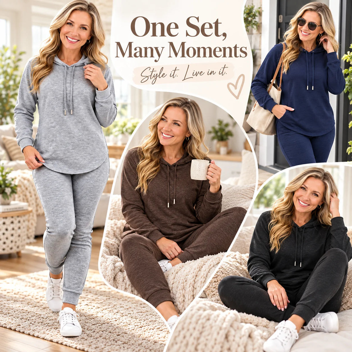 Women's Relaxed Hooded Two-Piece Trouser Set