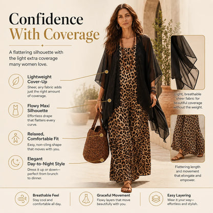 Women's Flowing Maxi Dress & Cover Up Set