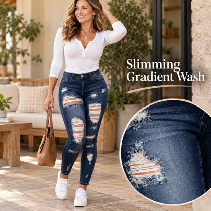 Women's Distressed Stretch Skinny Jeans
