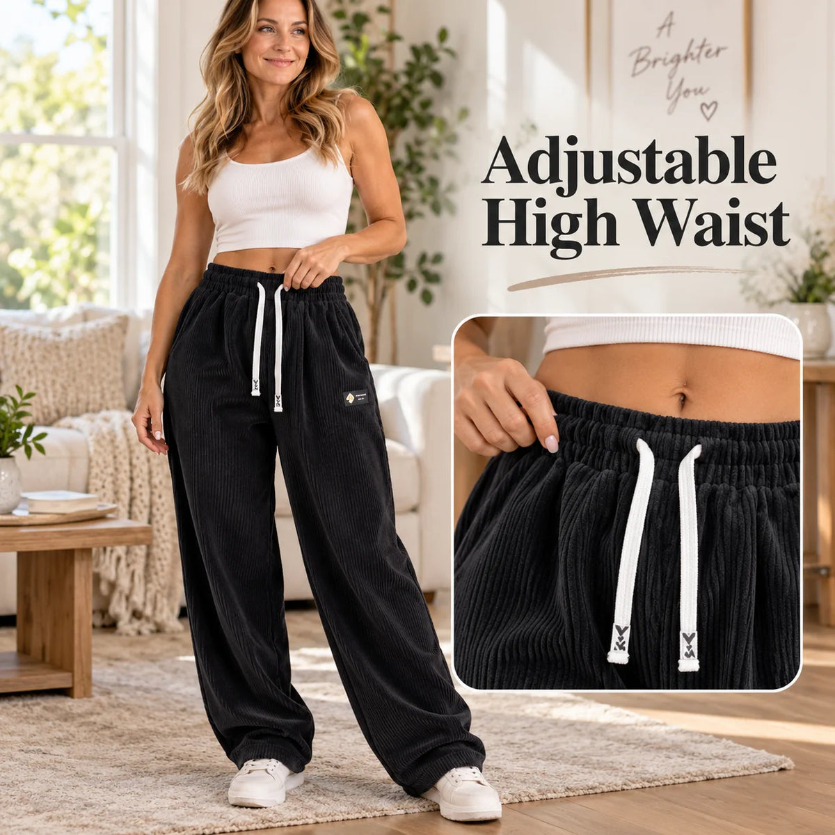 Women's Textured Wide Leg Trousers