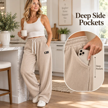 Women's Textured Wide Leg Trousers