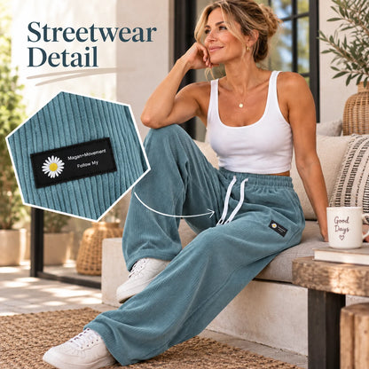 Women's Textured Wide Leg Trousers