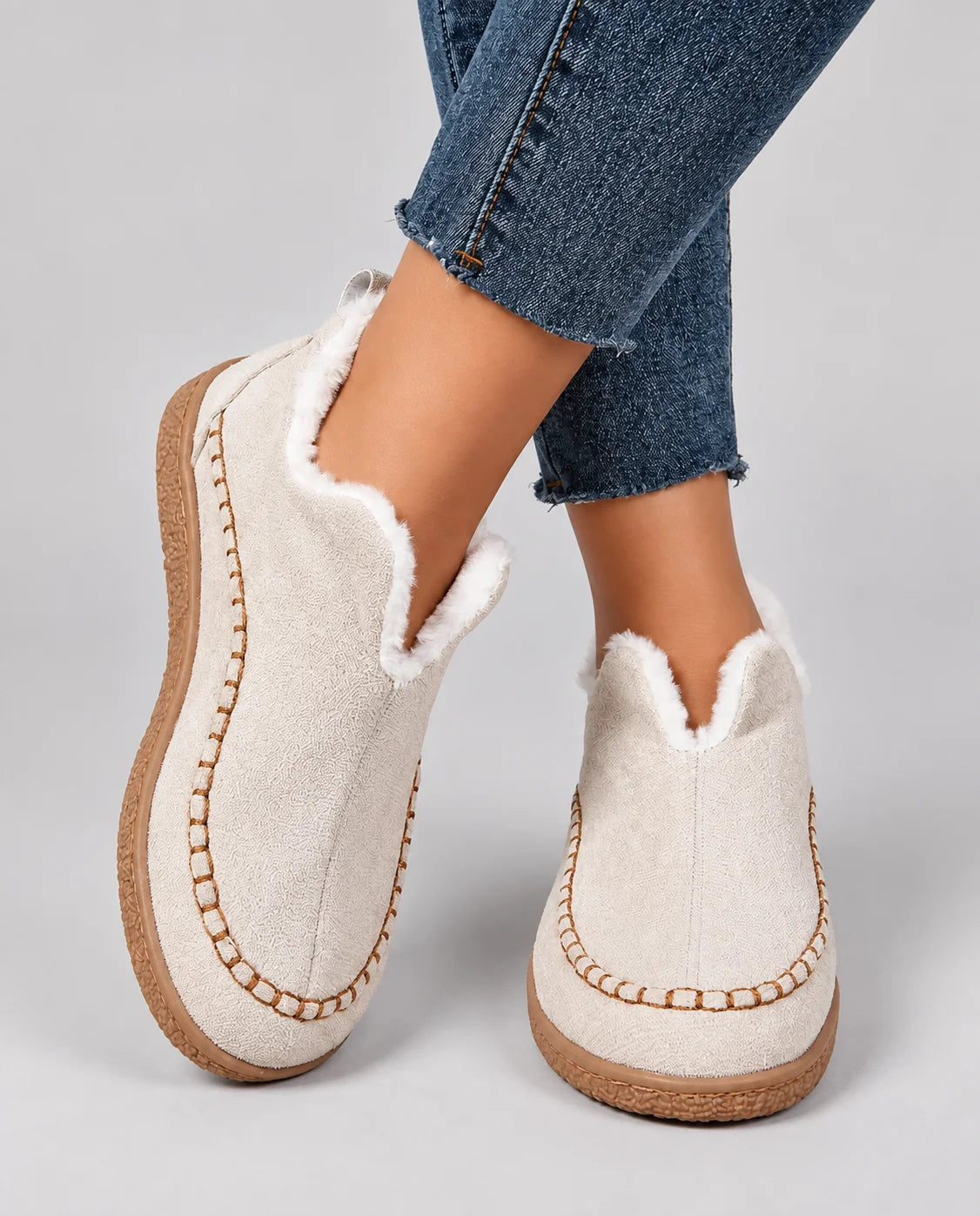 Women's Plush-Lined Slip-On Ankle Boots