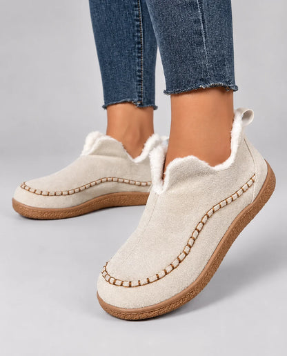 Women's Plush-Lined Slip-On Ankle Boots