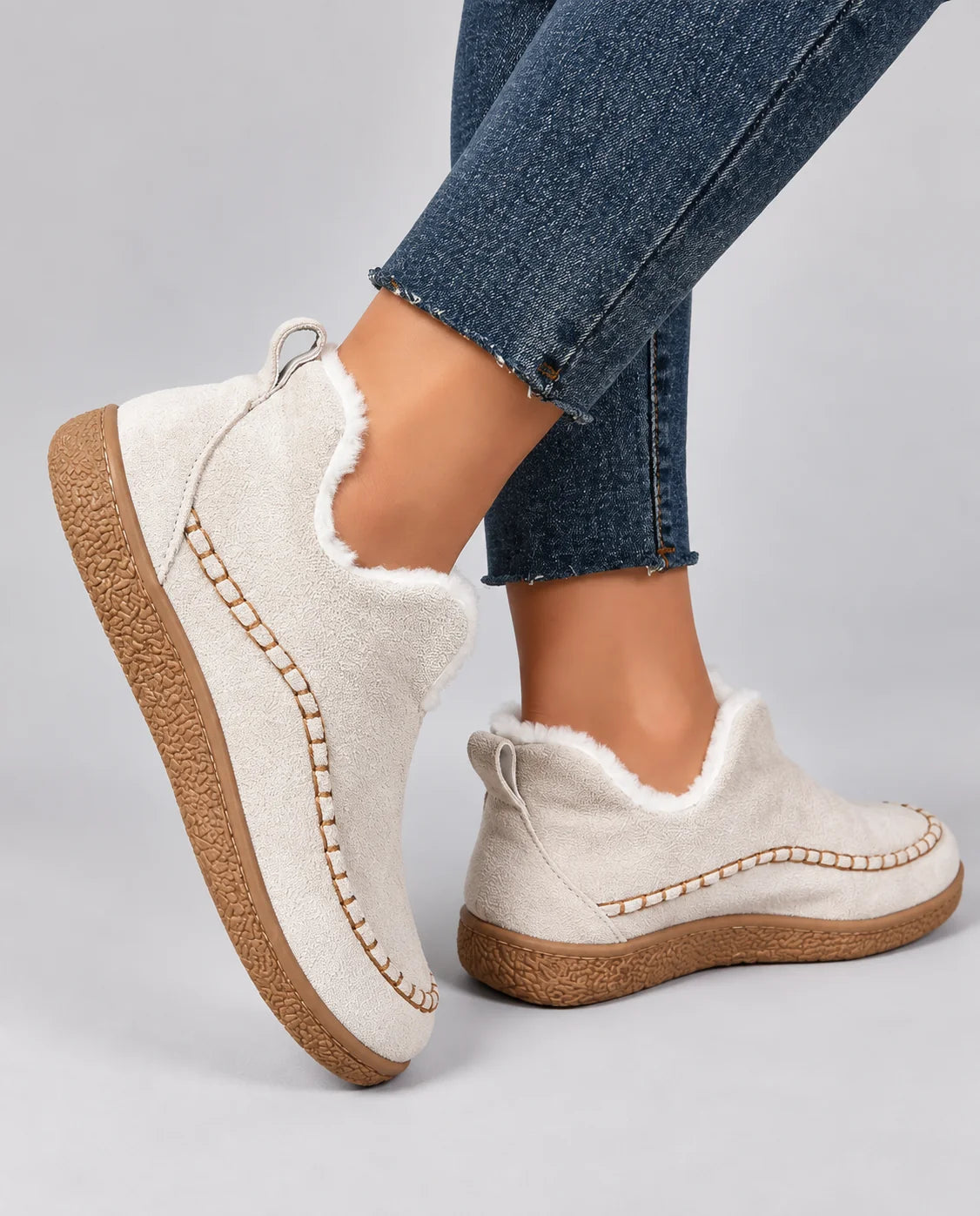 Women's Plush-Lined Slip-On Ankle Boots