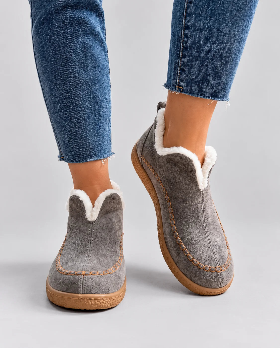 Women's Plush-Lined Slip-On Ankle Boots