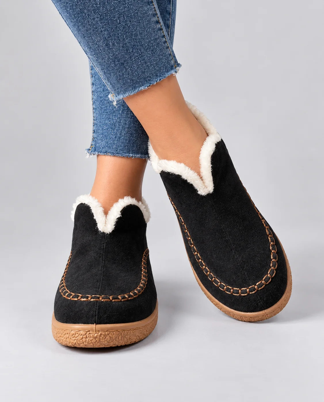 Women's Plush-Lined Slip-On Ankle Boots