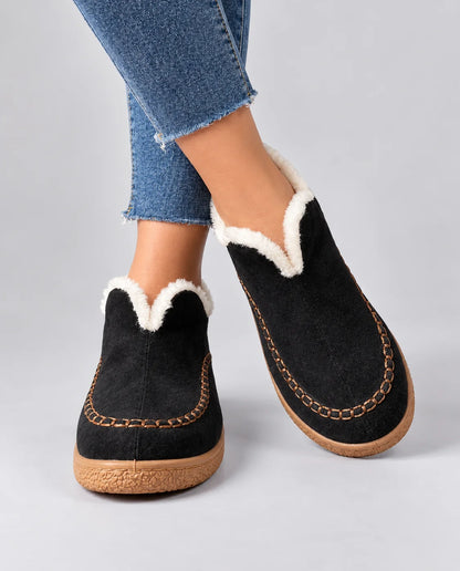 Women's Plush-Lined Slip-On Ankle Boots
