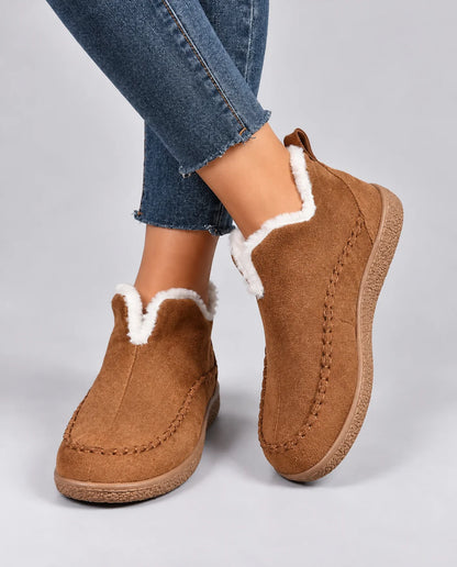 Women's Plush-Lined Slip-On Ankle Boots