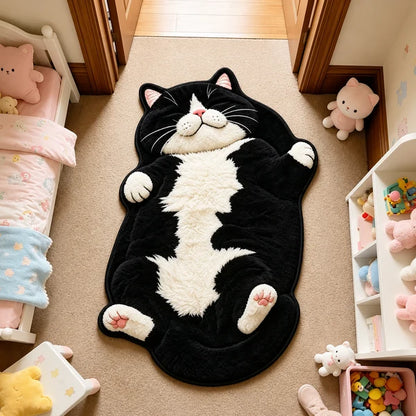 Cute Sleeping Cat Shaped Floor Rug