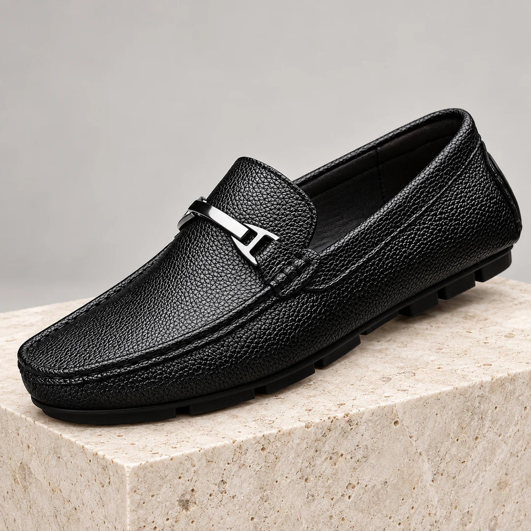 Men's Pebble-Grain Look Driving Loafers