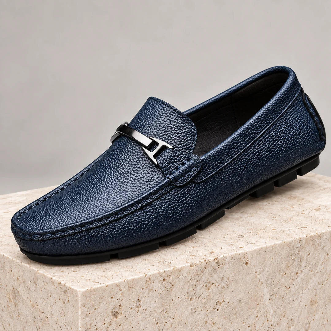 Men's Pebble-Grain Look Driving Loafers