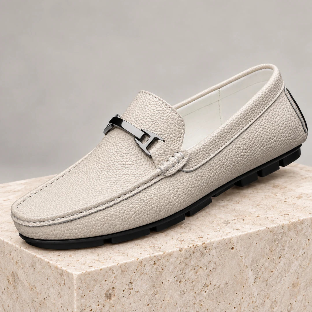 Men's Pebble-Grain Look Driving Loafers