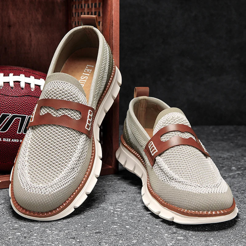 Men's Mesh Penny Loafers