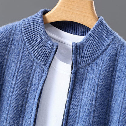Men's Textured Full-Zip Knit Cardigan
