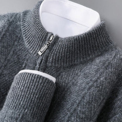 Men's Textured Full-Zip Knit Cardigan
