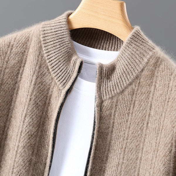 Men's Textured Full-Zip Knit Cardigan