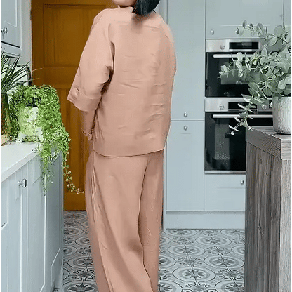 Women's Layered Top & Wide Leg Trouser Set