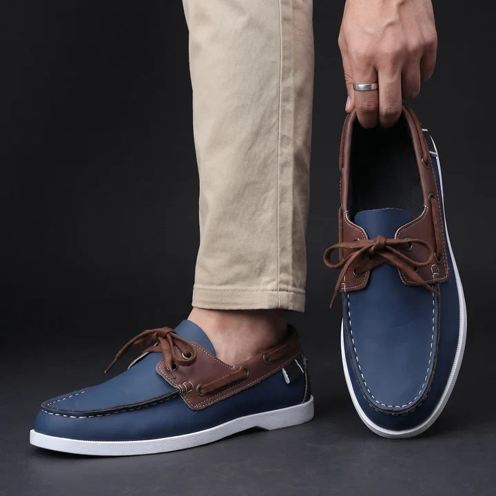 Men's Two Tone Lace Boat Shoes