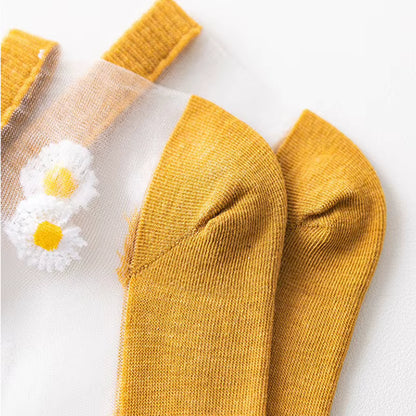 Women's Sheer Daisy Mesh Ankle Socks