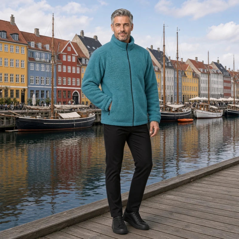 Men's Double-Sided Fleece Zip-Up Jacket