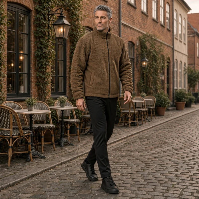 Men's Double-Sided Fleece Zip-Up Jacket