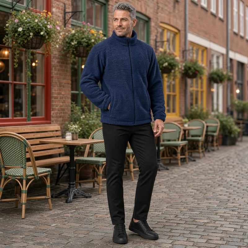 Men's Double-Sided Fleece Zip-Up Jacket