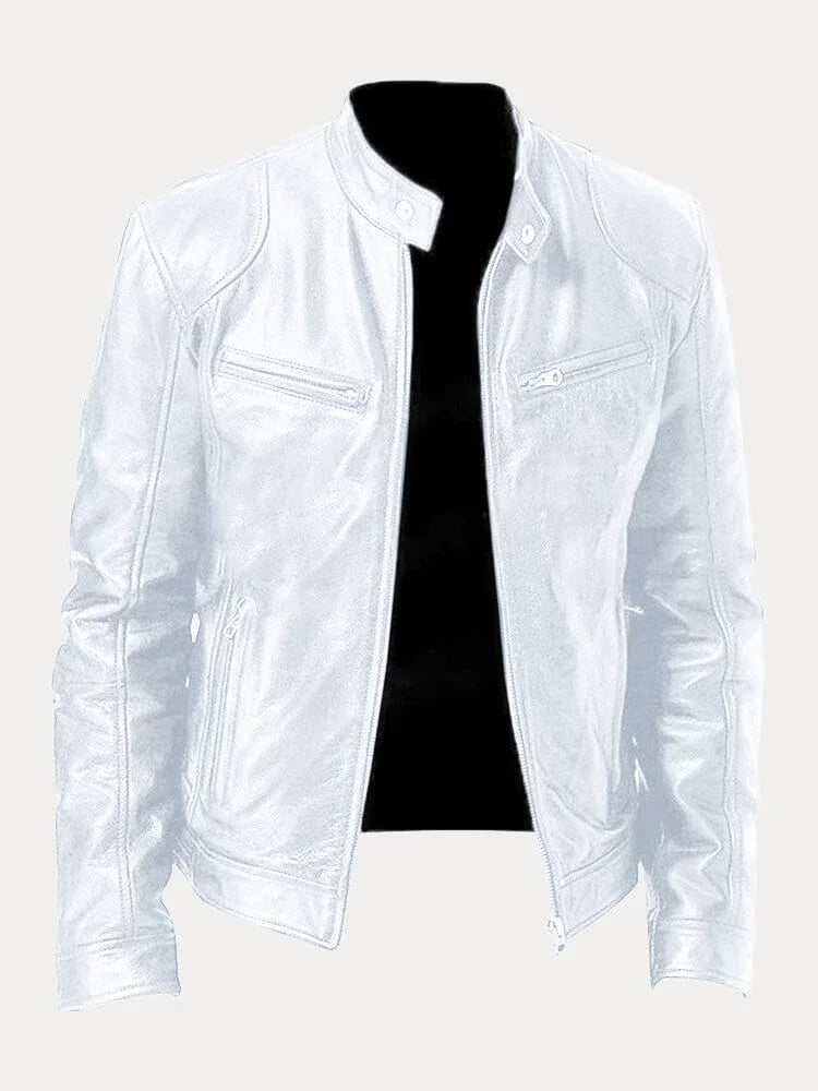 Biker Casual Zipper Leather-Look Jacket