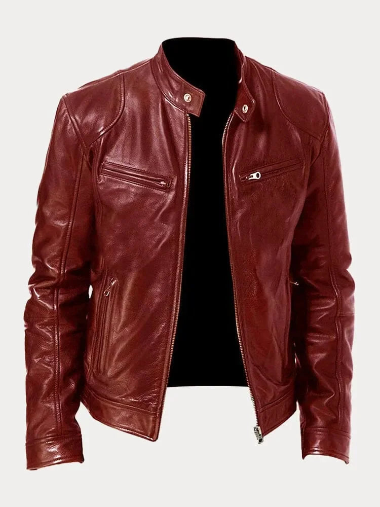 Biker Casual Zipper Leather-Look Jacket