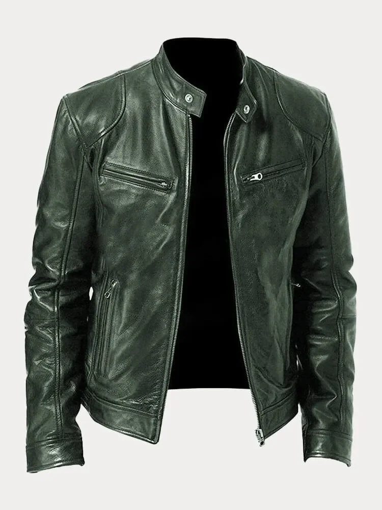 Biker Casual Zipper Leather-Look Jacket