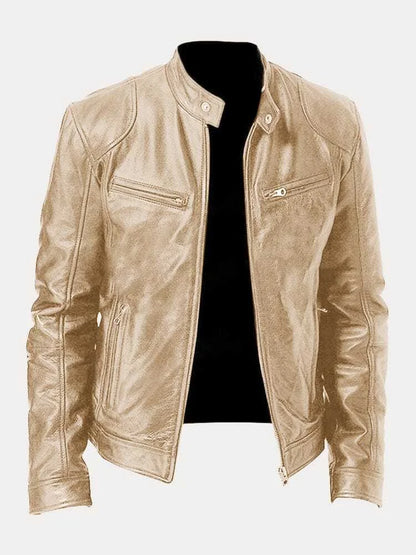 Biker Casual Zipper Leather-Look Jacket