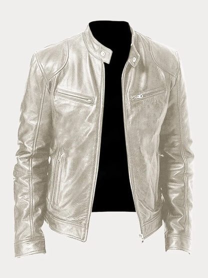 Biker Casual Zipper Leather-Look Jacket