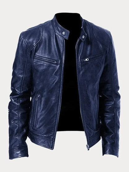 Biker Casual Zipper Leather-Look Jacket