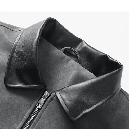 Men's Suede-Look Zip-Up Bomber Jacket