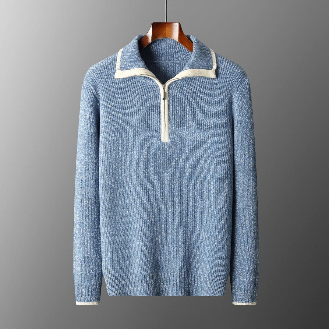 Men's Ribbed Half-Zip Knit Jumper