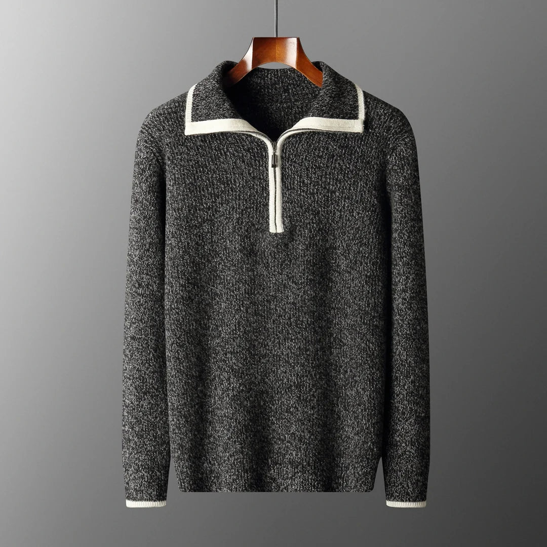 Men's Ribbed Half-Zip Knit Jumper