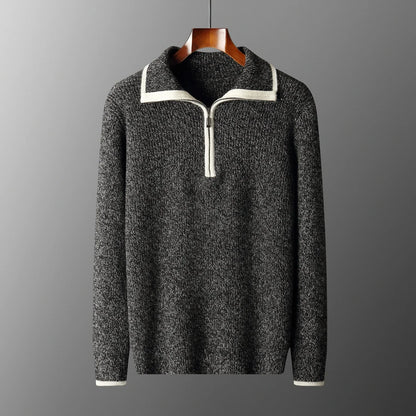 Men's Ribbed Half-Zip Knit Jumper