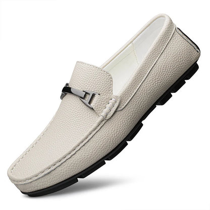 Men's Pebble-Grain Look Driving Loafers