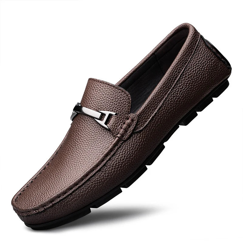 Men's Pebble-Grain Look Driving Loafers